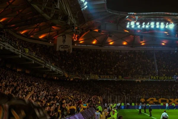 soccer stadium night match crowd